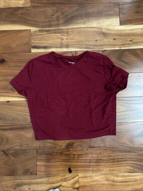 wild fable Maroon Crewneck Short-Sleeve Crop Top